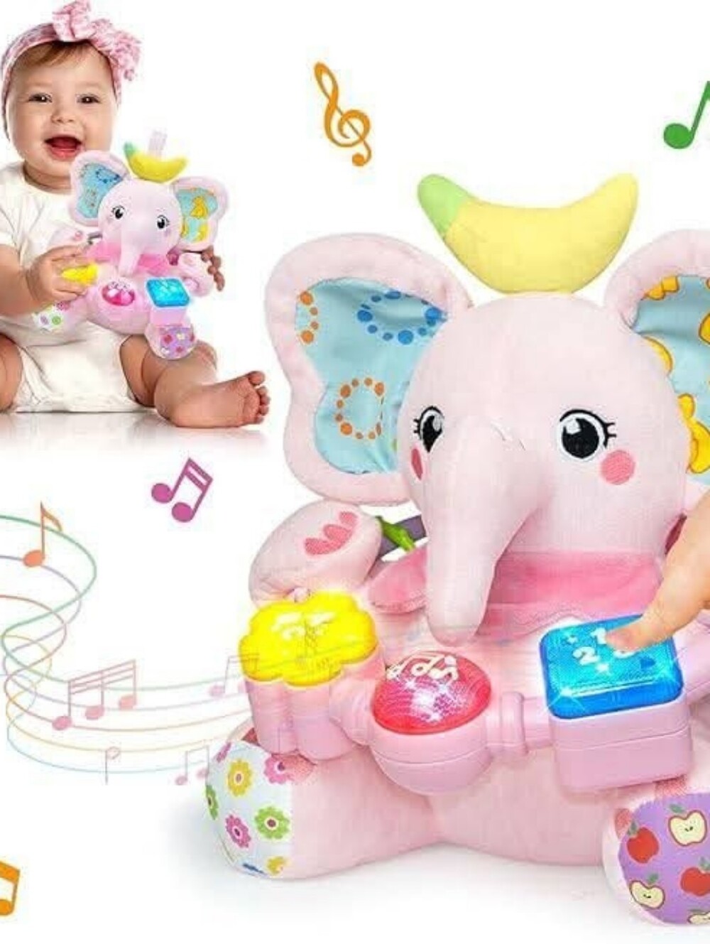 Pink Elephant Musical & Light-Up Interactive Plush Toy